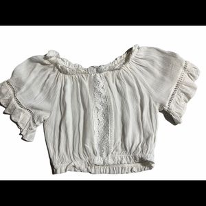 Juniors White Crop Top